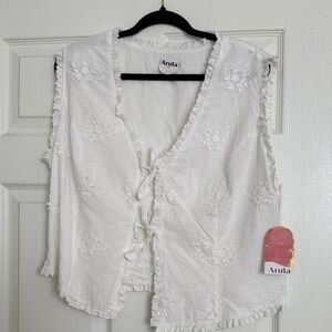 Arula Ivory Floral Embroidered Blouse